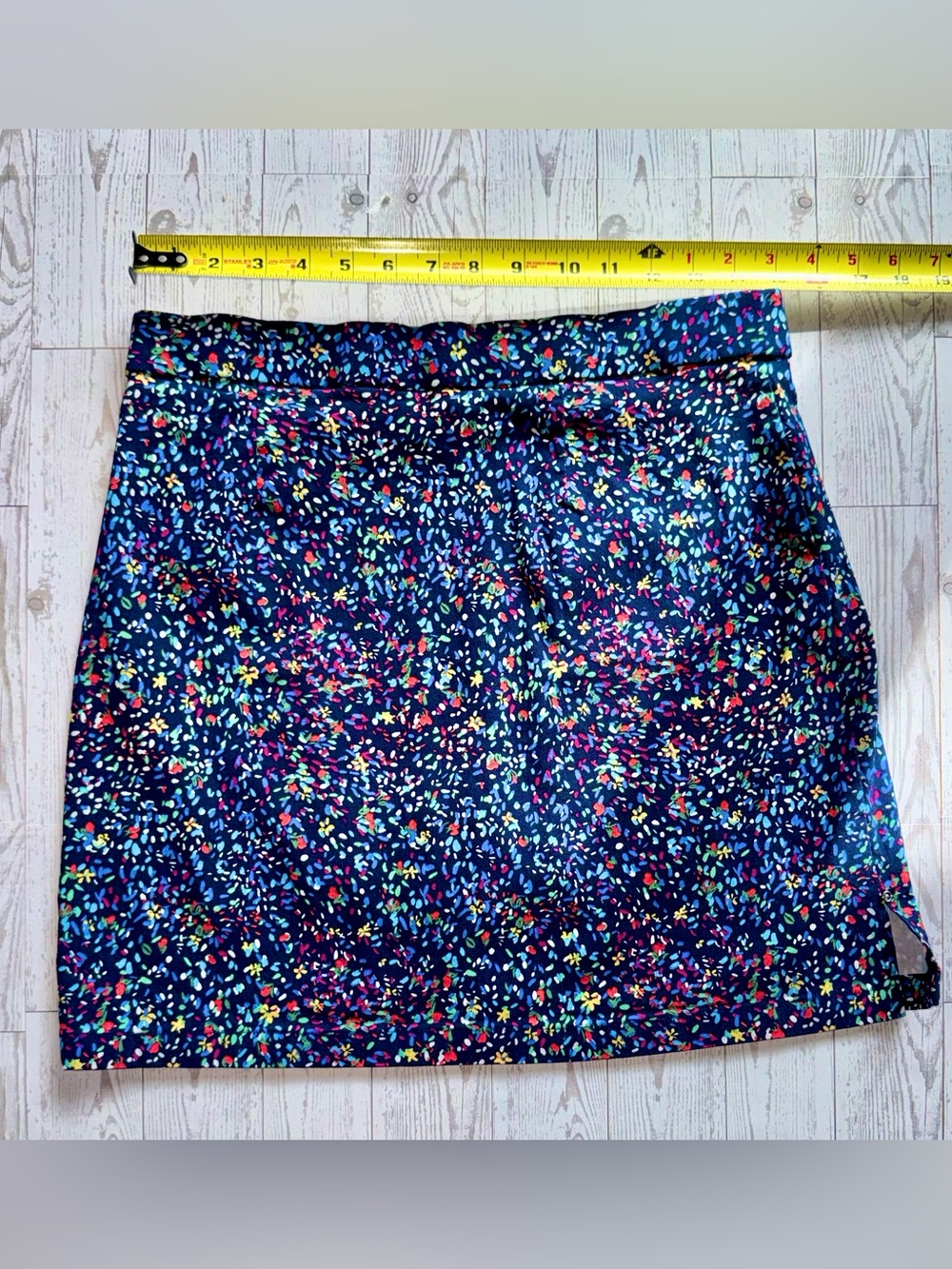 Royal Blue Floral Mini Skort - Size Medium - Picture 5 of 10